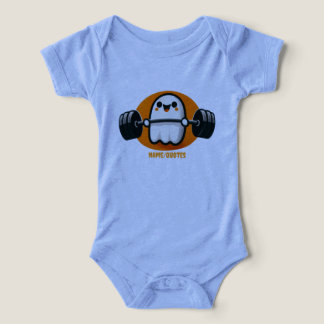 Cute Ghost Lifting Weights