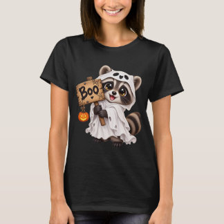 Cute Ghost Raccoon Boo Camiseta de Halloween - Kaw