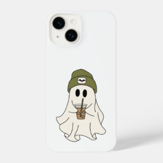 Cute Ghost with Beanie & Drink – Halloween Case