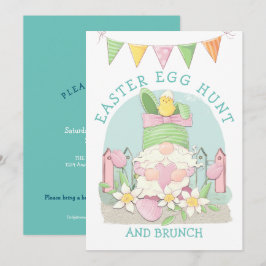 Cute Gnomo Bunny Easter Ount Convite