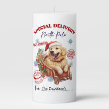 Cute Golden Retriever Pillar Candle