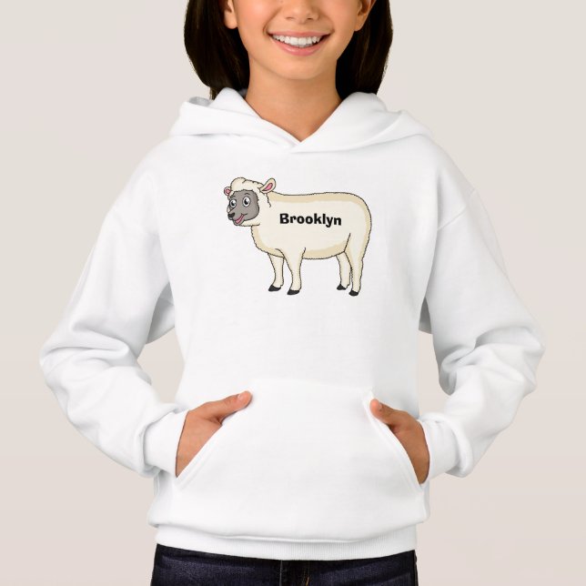 Cute happy sheep cartoon illustration (Frente)