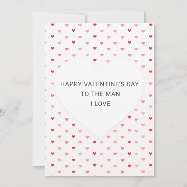 Cute Heart Pattern Romantic Valentine's Day Card (Frente)