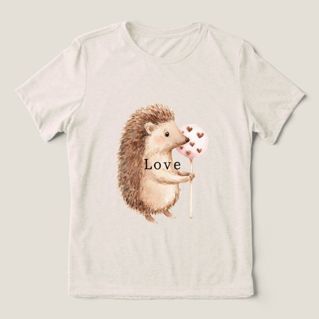 Cute Hedgehog Hearts Love (Design frontal)
