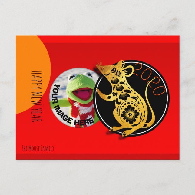 Cute Humoroso Rato Papel-Cortado 2020 Cartão Posta (Frente)