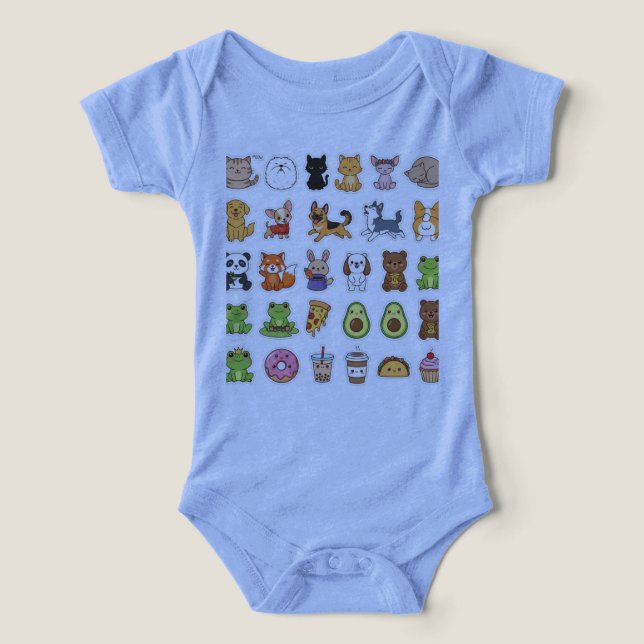 Cute Kawaii Animal Sticker Sheet – Adorable Pets & (Design frontal)