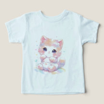 Cute Kawaii Baby Cat T-Shirt | Toddler Rainbow Kit
