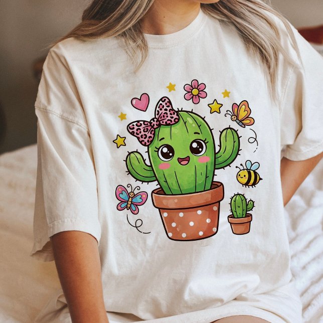 Cute Kawaii Cactus Com Borboletas E Abelha (Criador carregado)