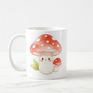 Cute Kawaii Caneca de Café de Cogumelo - Adorável