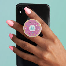 Cute Kawaii Cartoon Anime Sprinkle Donut Monogram