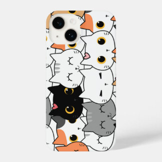 Cute Kawaii Cat Faces Pattern 