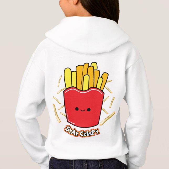 Cute Kawaii French Fries “Stay Crispy” KidsT-Shirt (Verso)