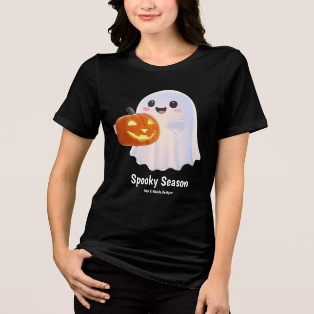 Cute Kawaii Halloween Tshirt Fantasma (Frente)