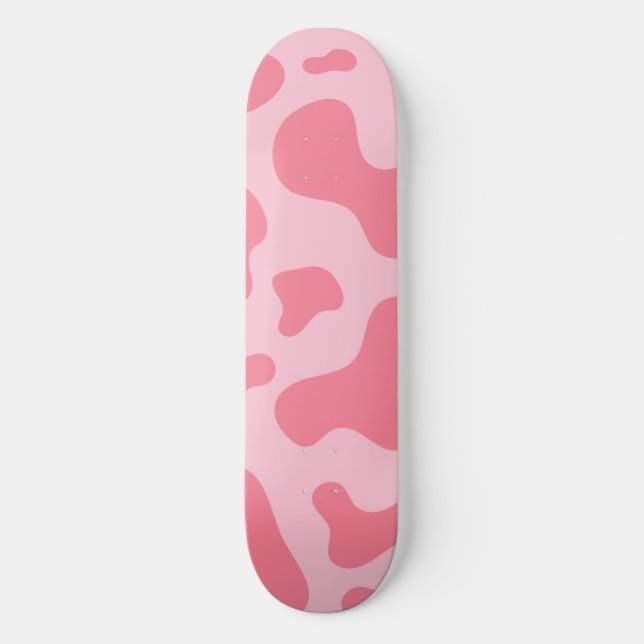 Cute Kawaii Strawberry Cow Patterno de skate (Frente)