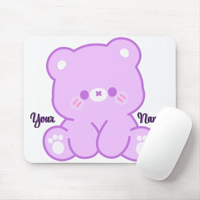 Cute Kawaii Teddy Urso Rouxo Mousepad Personalizad (Com mouse)