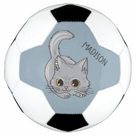 Cute Kitten nome personalizado e bola de futebol c