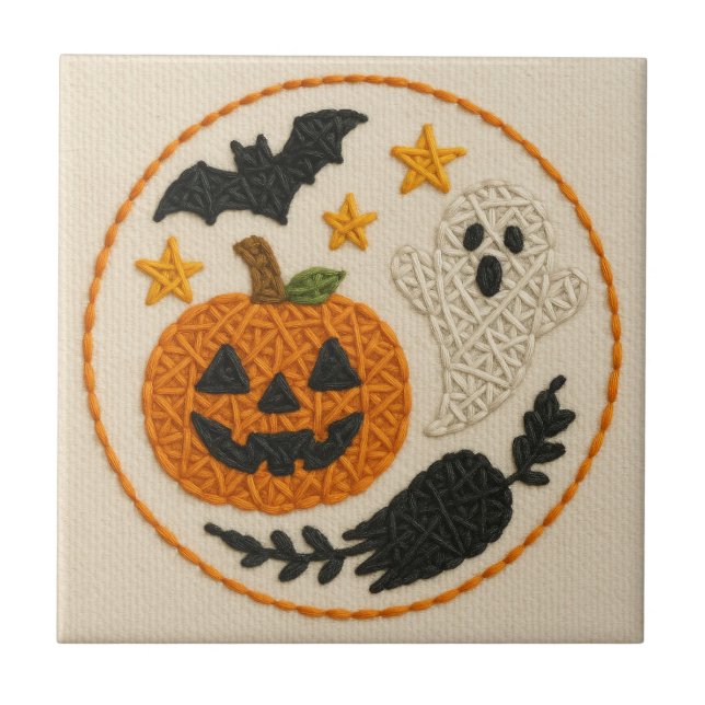 Cute Knitting Pumpkin Halloween (Frente)