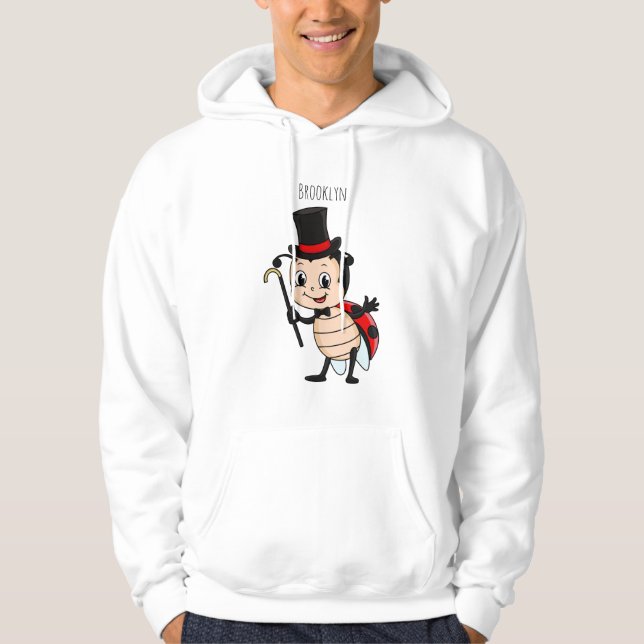Cute ladybug with top hat and tie cartoon  (Frente)