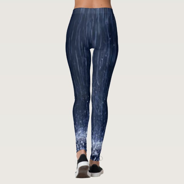 Cute Leggings Azuis Longos para Chuva (Verso)