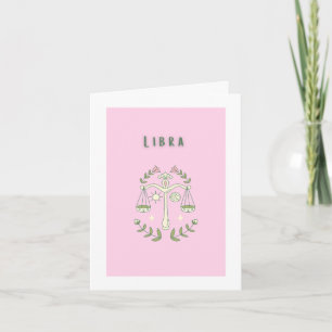 Cute Libra, zodíaco, cartão de signo do zodíaco