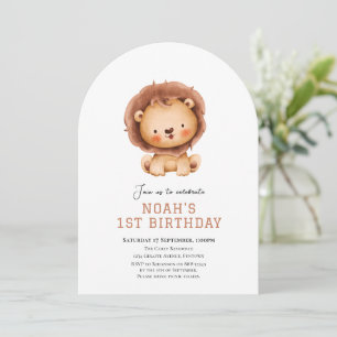 Cute Lion safari convite de aniversário