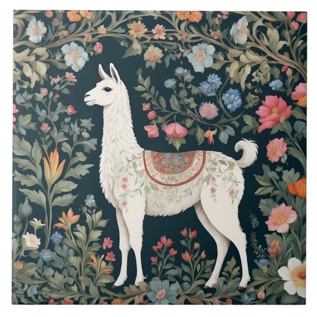 Cute Llama Elegant Floral (Frente)