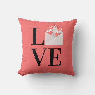 Cute Love com almofada de bilhete de amor Rosa poe