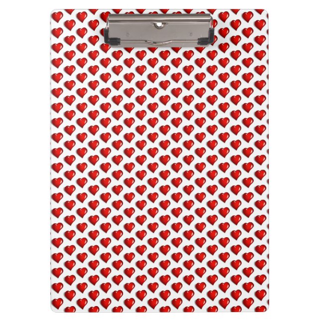 Cute Love Red Hearts Prancheta  (Frente)
