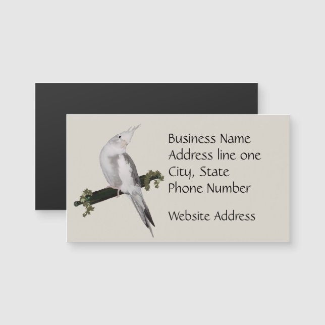 Cute Lutino Cockatiel Bird Ivy Perch (Frente/Verso)