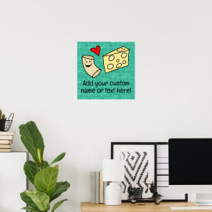 Cute Mac ama Queijo Personalizado Nome Poster