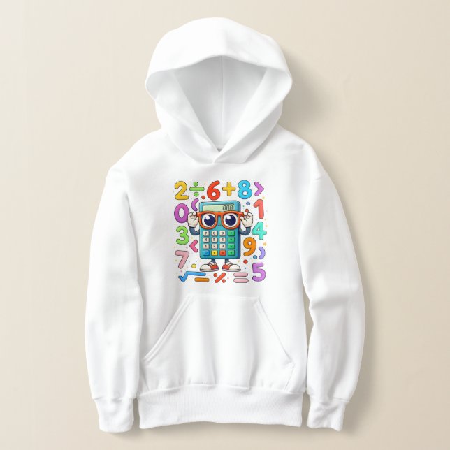 Cute Maths Calculator Hoodie for Kids School (Postura )