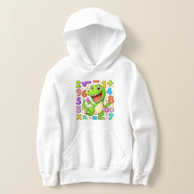Cute Maths Dinosaur Numbers Hoodie for Kids (Postura )