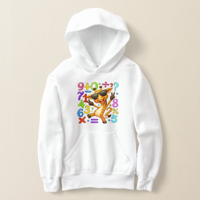 Cute Maths Fox Numbers Capuz para Crianças (Postura )