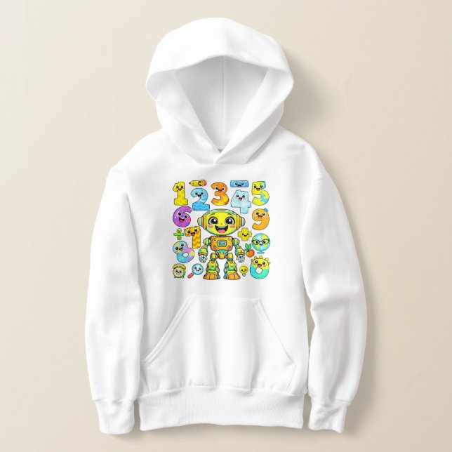 Cute Maths Numbers Emoji Cartoon Hoodie Kids UK!! (Postura )
