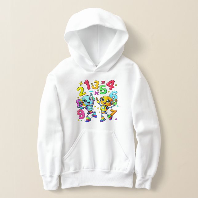 Cute Maths Numbers Monsters Cartoon Hoodie Kids UK (Postura )