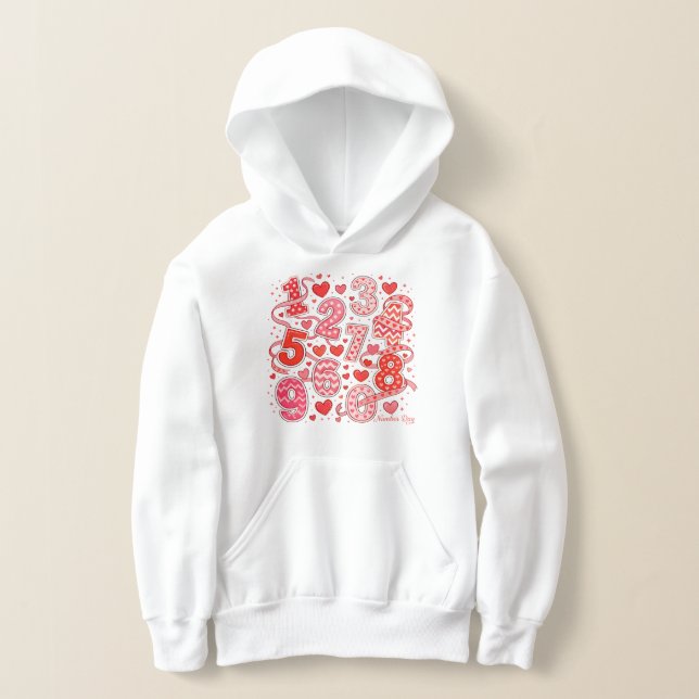 Cute Maths Numbers Pattern Hoodie for Kids (Postura )