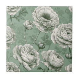 Cute Mediterranean Ranunculus Tiles For Spa-Style