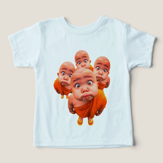 Cute monge jovem Minimalista Robe Laranja  (Design frontal)