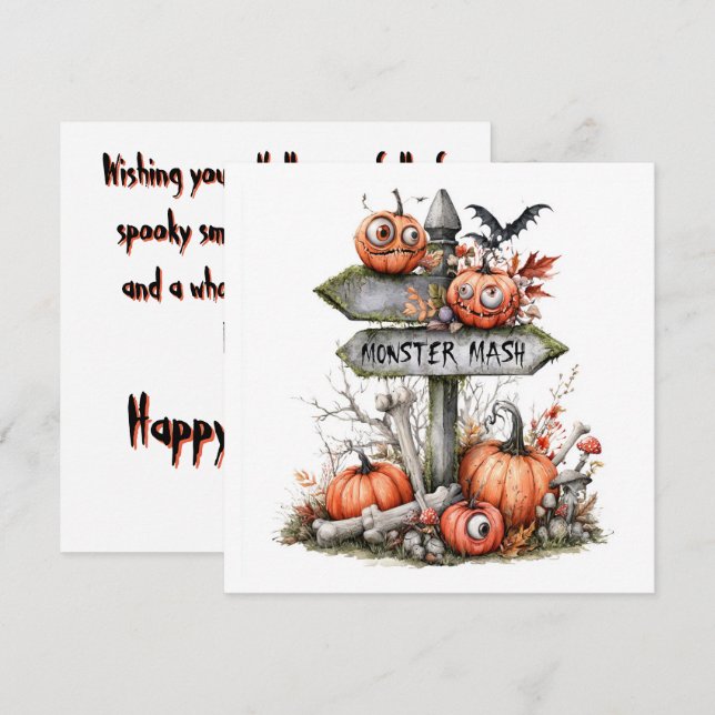 Cute Monster Mash Pumpkin Patch Halloween  (Frente/Verso)