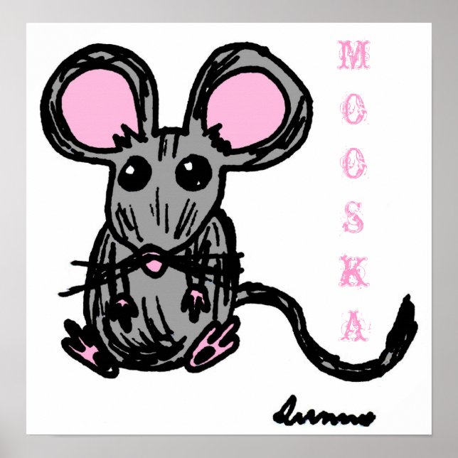 Cute Mooska Mouse Poster (Frente)