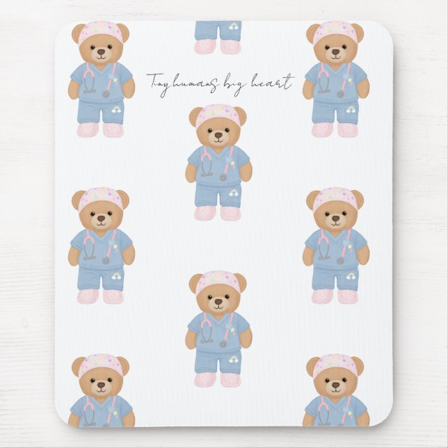 Cute Mouse Pad de Enfermeira Pediátrica (Frente)