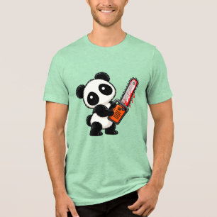 Cute Panda Zumbi de Motosserra Assustador