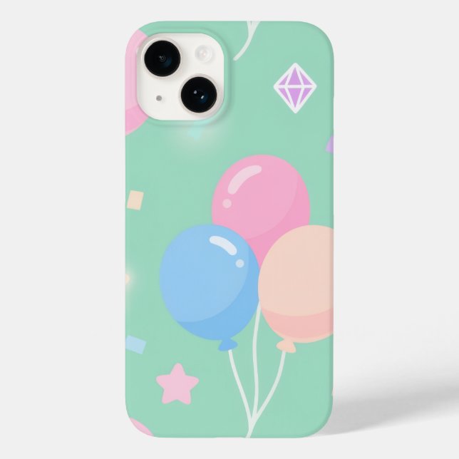 Cute pastel green with balloons (Verso)