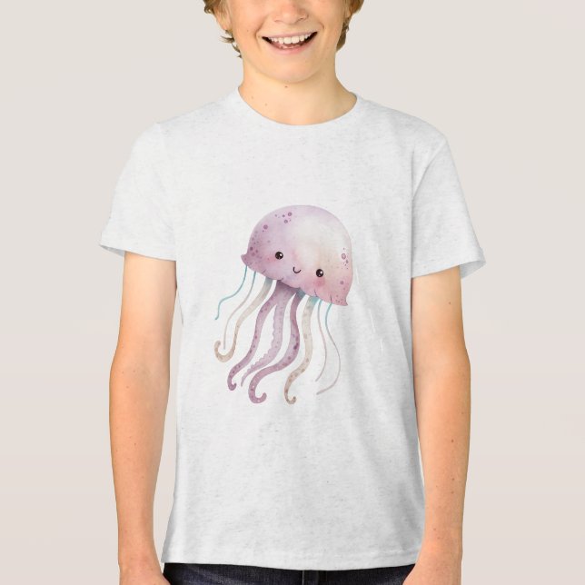 Cute Pastel Jellyfish Watercolor Illustration (Frente)