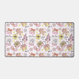 Cute Pastel Pink Christmas Ornaments Pattern