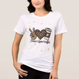 Cute Paz Amor Café SVG - Brilho e Leopardo