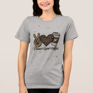 Cute Paz Amor Café SVG - Brilho e Leopardo