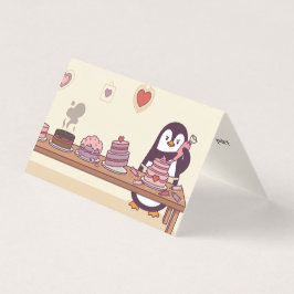 Cute Penguin Cake Decorator Valentine Mini Cards
