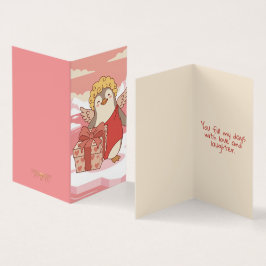 Cute Penguin Cupid Mini Valentine Cards for Kids
