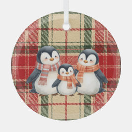 Cute Penguin Family Christmas Ornament 
